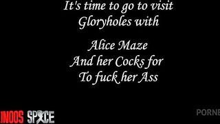 ALICE MAZE GETS HER PUSSY AND ASS FUCKED BY THREE HARD COCKS, IN A GLORYHOLE FOR WOMEN, IN A LIBERTINE CLUB, IN FRONT OF THE CLUB CUSTOMERS. AT KOKINOOS SPACE