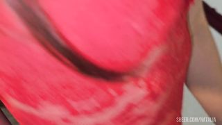 Natalia Alvarado In heels and dressed in red fucks me to fill her vagina with milk