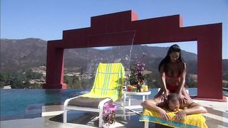 Dee Massages And Fucks By The Pool In Hot Outdoor Sex Scene