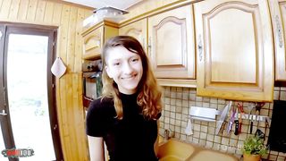Food and sex orgy with Melany Furie getting all her holes fucked hard in the kitchen
