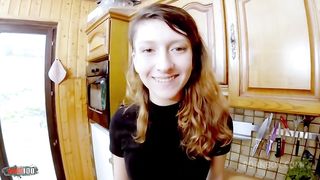 Food and sex orgy with Melany Furie getting all her holes fucked hard in the kitchen