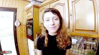 Food and sex orgy with Melany Furie getting all her holes fucked hard in the kitchen