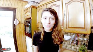 Food and sex orgy with Melany Furie getting all her holes fucked hard in the kitchen