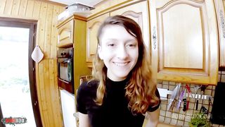 Food and sex orgy with Melany Furie getting all her holes fucked hard in the kitchen