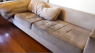 Maid cleaning house.