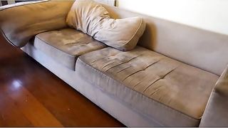 Maid cleaning house.