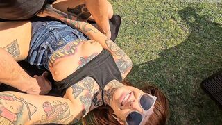 PUBLIC SEX AT THE CAMPSITE WITH CUM ON PANTIES