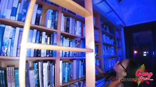 Krystal Davis catches me looking under her dress. Oh, she was looking for a book in the library.