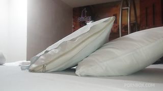 video chatting with my cuckold while neighbor fucks me in motel