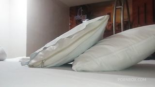 video chatting with my cuckold while neighbor fucks me in motel