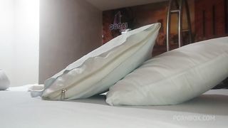 video chatting with my cuckold while neighbor fucks me in motel