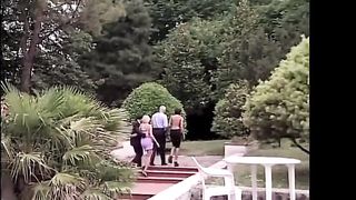 2 women and 2 men great orgy by the pool