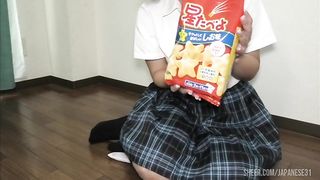 【清楚系】おとなしそうなボブカット女子◯生のメチャえちえちのバイブオナニー 。