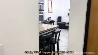 Saboreando a mi Hijastra Atascada Mientras esta Atrapada hasta que me Pida que la Folle - Mi Padrastro me Encontro Atascada y ahora esta Agarrandome el Culo y Tocando mi Cono