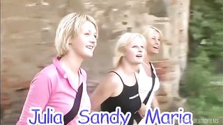 Sandy Knight And Nikki Sun Guzzle Jizz Outdoors
