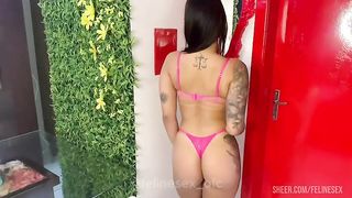 CUMMING ON MY COUSIN'S COCK IN THE BATHROOM