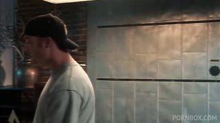 Dark Haired Beauty Takes on Two Big Dicks at Once