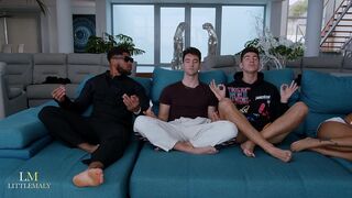 SIENNA DAY &AMP; YASMINA KAHN TAKE 4 HUGE COCKS EPIC ORGY. DP,DVP