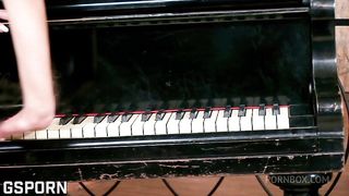 Sexy red lingerie and hot anal sex fucking a brunette girl