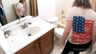 stepmom shares a shower with stepson and gets horny