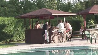 Is summer and sexy horny milf Myra got filled up all her holes by barman