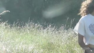 Three girls do strange things on the lake; fisting party