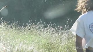 Three girls do strange things on the lake; fisting party