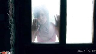 Gorgeous brunette gets groped by her friends then fucked in the ass by a big cock