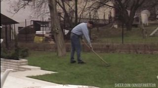 A threesome him, his wife and the gardener