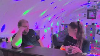 Pegging doggy with a huge dildo at the party