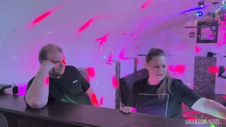 Pegging doggy with a huge dildo at the party