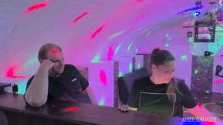 Pegging doggy with a huge dildo at the party