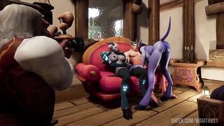Threesome with a Futa Draenei - Warcraft Porn Parody