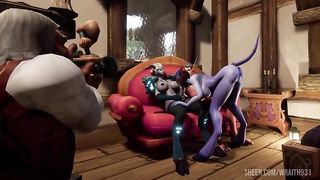 Threesome with a Futa Draenei - Warcraft Porn Parody