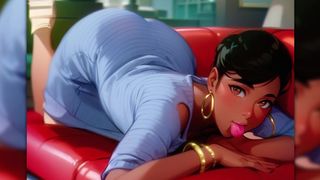 Big chocolate booty and her phat ai friends