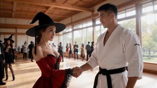 SEXY WITCH GETS FUCKED BY A BIG-DICKED KARATE TEACHER (AI-GENERATED VIDEO)