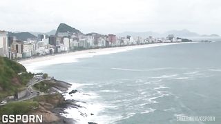 Sexy brazilian brunette milf has anal sex and dp in group