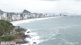 Sexy brazilian brunette milf has anal sex and dp in group
