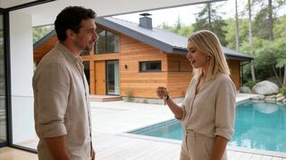 A SEXY BLONDE STEPDAUGHTER GETS FUCKED BY HER PERVERTED STEPFATHER S HUGE COCK AT THEIR NEW CABIN - (AI-GENERATED VIDEO)