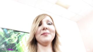 Blonde Julie gets cum inside her ass!