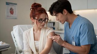 A PERVERTED DOCTOR WANTS TO FUCK HIS BEAUTIFUL PATIENT AND SHE LETS HERSELF BE CONVINCED; SHE LOVES HIS BIG COCK IN HER PINK PUSSY (AI GENERATED VIDEO).