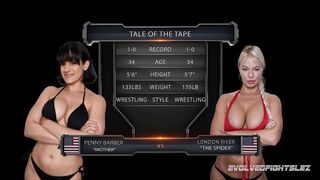 LONDON RIVER VS PENNY BARBER FEMALE WRESTLING