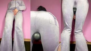NO FACE AMATEUR SQUIRT IN JUICY COUTURE VELOUR TRACKSUIT PANTS WETTING