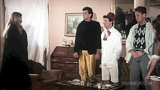Italian '90 vintage Porn Icon Moana Pozzi and Rocco Siffredi in an Orgy - 3 men 2 women