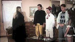 Italian '90 vintage Porn Icon Moana Pozzi and Rocco Siffredi in an Orgy - 3 men 2 women