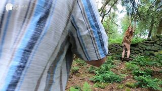 BTS NAUGHTY FOXY MILF FINDS SEX TOYS IN THE WOODS