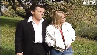 Ellen Saint a slightly legal slut with small perky tits and blonde hair gets her ass gaped by an older man and wants her mouth filled