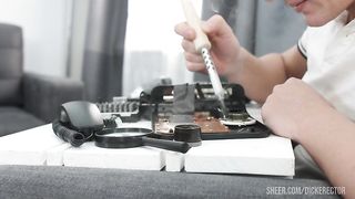 Cute teen gets fucked in the ass and covered in cum