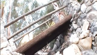 Ashley Fires And Tessa West Play Lesbian Sex Games Outside