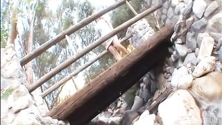 Ashley Fires And Tessa West Play Lesbian Sex Games Outside